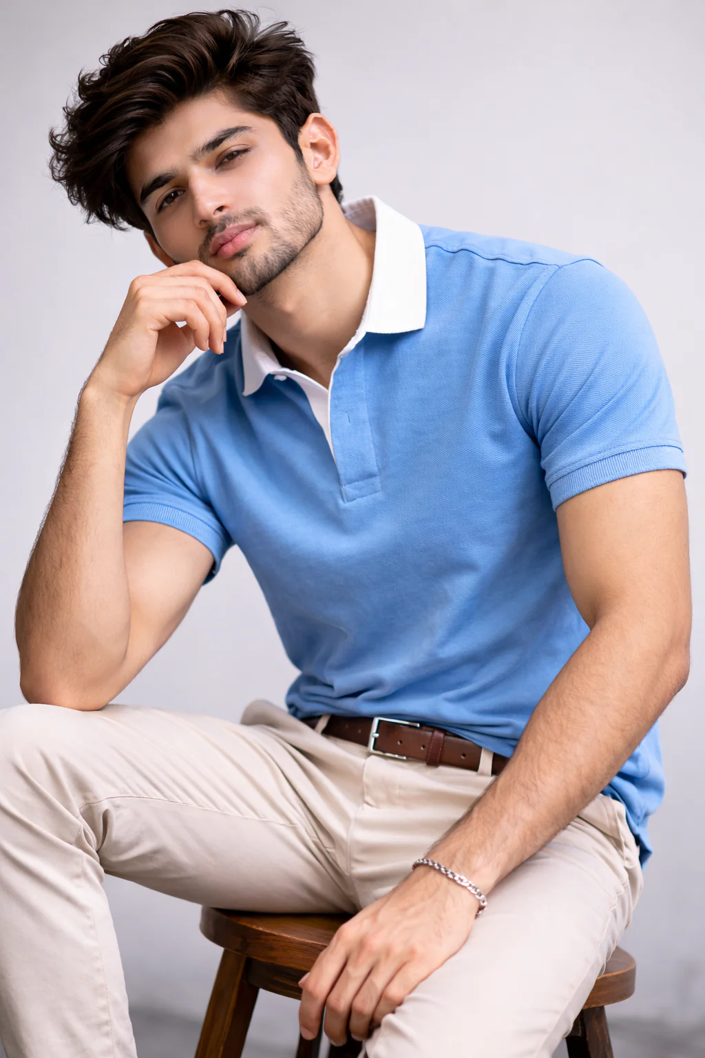 Pack of 2 Two Tone Johnny Collar Polos - Image 3