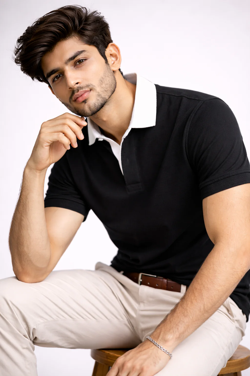 Pack of 2 Two Tone Johnny Collar Polos - Image 3